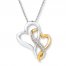 Diamond Heart & Infinity Necklace 10K Two-Tone Gold