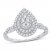 Multi-Diamond Engagement Ring 1/2 ct tw Round-cut 10K White Gold