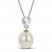 Cultured Pearl & White Lab-Created Sapphire Necklace Sterling Silver 18"