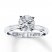 Leo Diamond Artisan Ring 1-1/2 Carats 14K White Gold