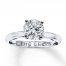 Leo Diamond Artisan Ring 1-1/2 Carats 14K White Gold