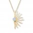 Diamond Sun Necklace 1/10 ct tw Round-cut 10K Yellow Gold