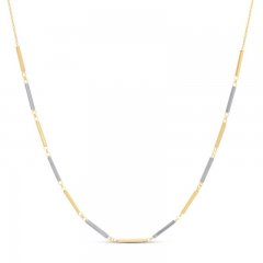 Bar Choker Necklace 14K Two-Tone Gold