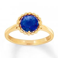 Lab-Created Sapphire Ring 10K Yellow Gold