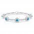 Blue Topaz & Lab Created White Sapphire Bracelet Sterling Silver