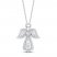 Diamond Angel Necklace 1/3 ct tw Round/Baguette 10K White Gold 18"