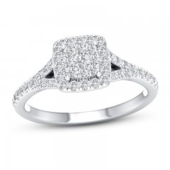 Diamond Engagement Ring 3/8 ct tw Round-cut 10K White Gold