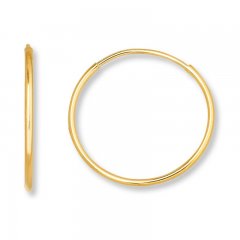 Endless Hoop Earrings 14K Yellow Gold 14mm