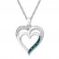 Diamond Heart Necklace Sterling Silver