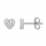 Diamond Heart Earrings 1/4 ct tw Round-cut 10K White Gold