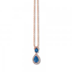 Le Vian Blueberry Sapphire Necklace 1/15 cttw Diamonds 14K Gold