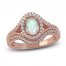 Ethiopian Opal & Diamond Ring 1/4 ct tw 10K Rose Gold