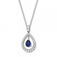 Convertible Lab-Created Sapphire Necklace Sterling Silver