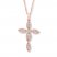 Diamond Cross Necklace 3/8 ct tw Round-cut 10K Rose Gold