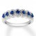 Sapphire Anniversary Band 1/4 ct tw Diamonds 10K White Gold