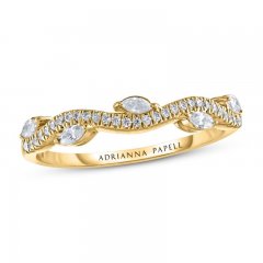 Adrianna Papell Diamond Anniversary Band 1/3 ct tw Marquise/Round-cut 14K Yellow Gold