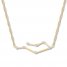 Gemini Zodiac Necklace 1/10 ct tw Diamonds 10K Yellow Gold