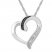 Diamond Heart Necklace Sterling Silver