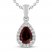 Garnet & White Lab-Created Sapphire Necklace Sterling Silver 18"