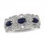 Blue & White Lab-Created Sapphire Ring Sterling Silver