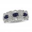 Blue & White Lab-Created Sapphire Ring Sterling Silver