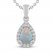 Lab-Created Opal & White Lab-Created Sapphire Necklace Sterling Silver 18"