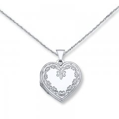 Heart Locket Necklace Sterling Silver