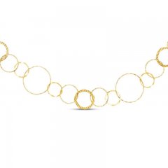 Circle Chain Necklace 14K Yellow Gold 24" Length