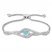 Aquamarine Bolo Bracelet Lab-Created Sapphires Sterling Silver