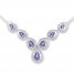 Amethyst Necklace Diamond Accents Sterling Silver