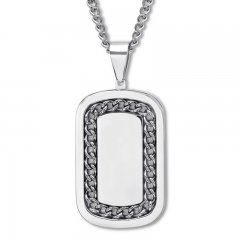 Men's Dog Tag Necklace Stainless Steel