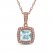 Aquamarine & Diamond Necklace 1/20 ct tw 10K Rose Gold 18"