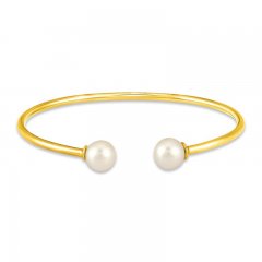 Cultured Pearl Cuff Bracelet 10K Yellow Gold