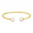 Cultured Pearl Cuff Bracelet 10K Yellow Gold