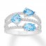 Blue Topaz & Lab-Created White Sapphire Ring Sterling Silver