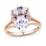 Light Amethyst Ring 1/8 ct tw Diamonds 10K Rose Gold