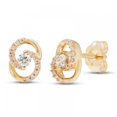 Encircled by Love Diamond Stud Earrings 1/5 ct tw Round-cut 10K Yellow Gold