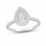 The Kiss Halo Diamond Engagement Ring 1 ct tw Pear & Round-cut Platinum