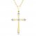 Diamond Cross Necklace 1/5 ct tw Round-cut 10K Yellow Gold 18"