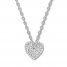 Diamond Heart Necklace 1/2 ct tw Round-cut 10K White Gold