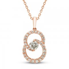 Encircled by Love Diamond Necklace 1/2 ct tw Round-cut 10K Rose Gold 18"