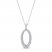 Diamond Oval Necklace 1/2 ct tw 10K White Gold 18"