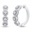 Diamond Hoop Earrings 1/4 ct tw Round-cut Sterling Silver