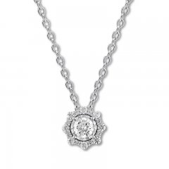 Diamond Necklace 1/4 ct tw Round-cut 10K White Gold