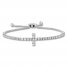 Diamond Cross Bolo Bracelet 1 ct tw Round-cut 10K White Gold