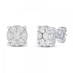 Diamond Fashion Stud Earrings 1 ct tw 10K White Gold