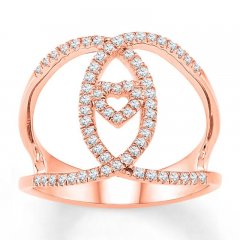 Diamond Ring 1/4 ct tw Round-cut 10K Rose Gold