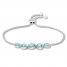 Amazonite & White Topaz Bolo Bracelet Sterling Silver