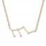 Leo Zodiac Necklace 1/10 ct tw Diamonds 10K Yellow Gold