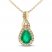 Emerald Twist Necklace 1/8 ct tw Diamonds 10K Yellow Gold 18"